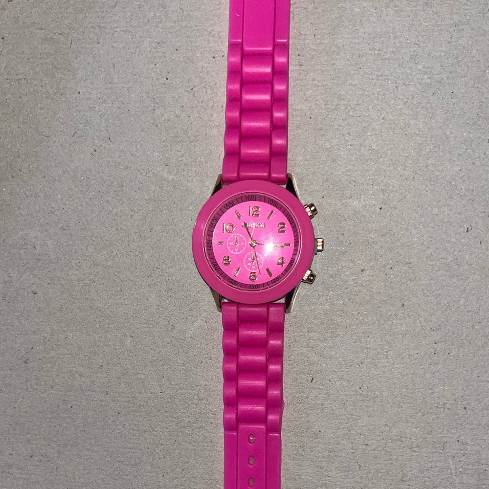 WORKING Hot Pink Silicone Watch
